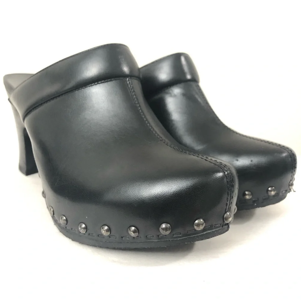 DANSKO Sz 40 Leather Heel Clog Mules - Picture 2 of 14